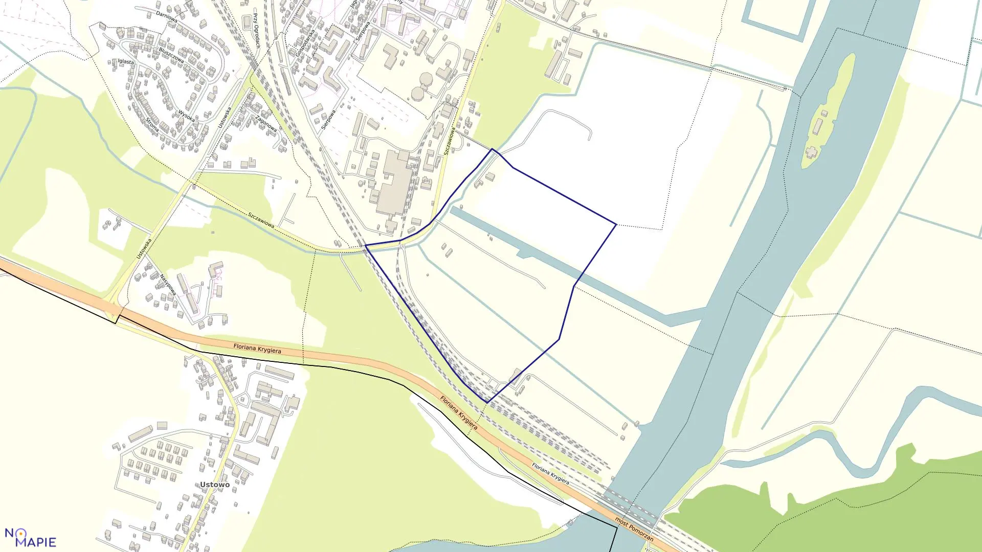 Mapa obrębu Śródmieście 79 w mieście Szczecin