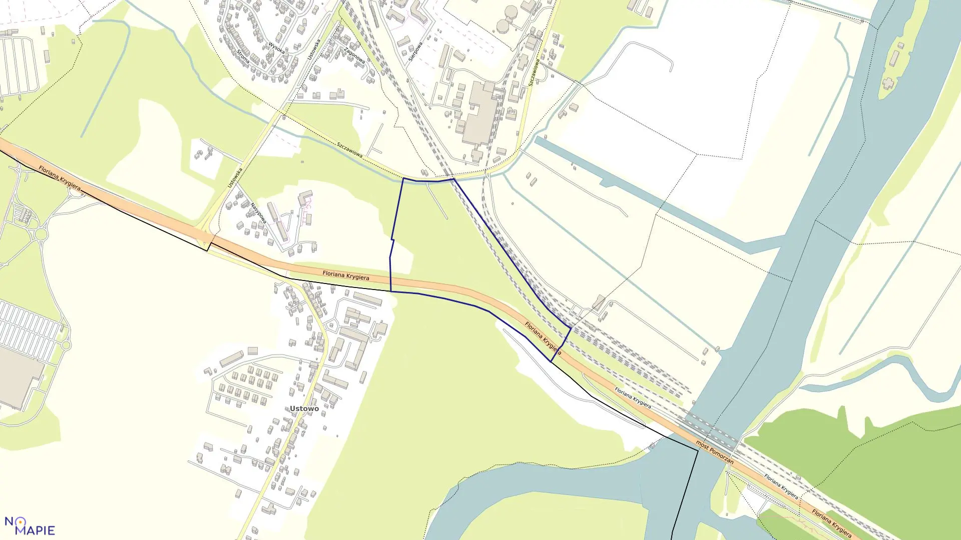 Mapa obrębu Śródmieście 80 w mieście Szczecin