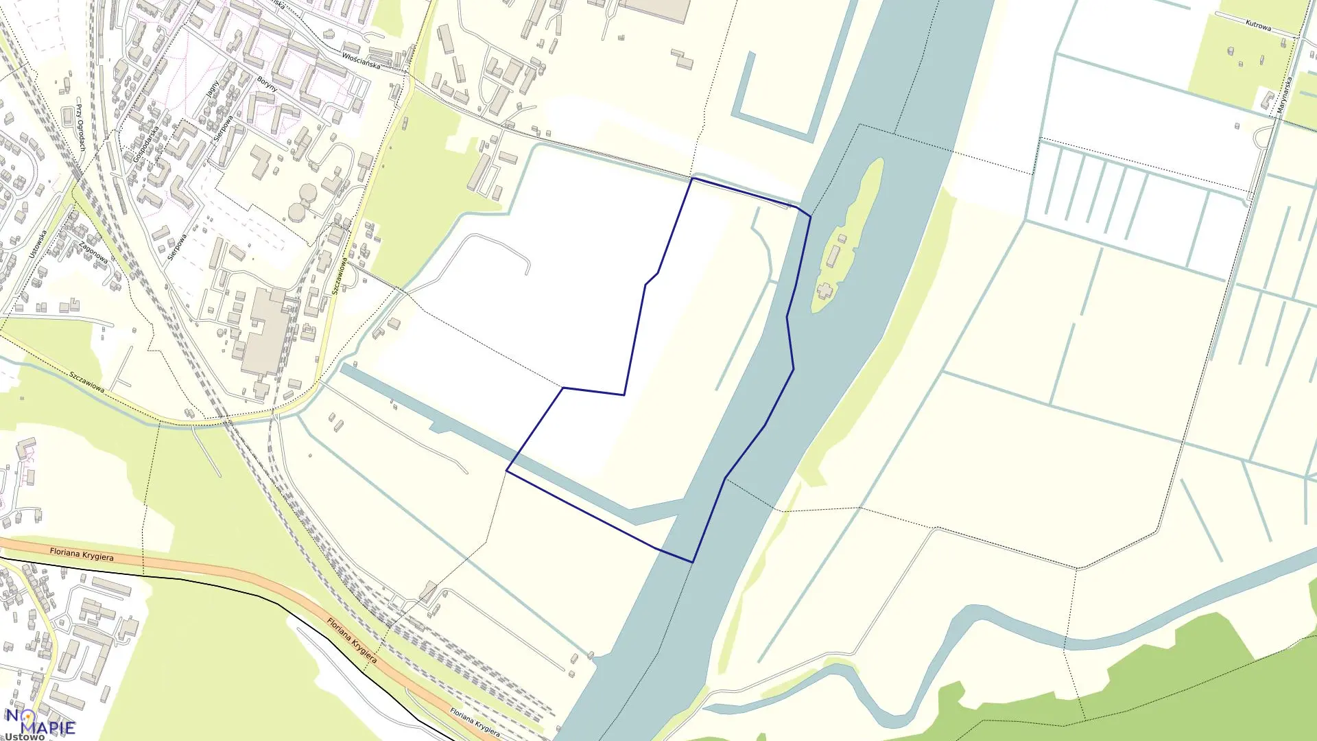 Mapa obrębu Śródmieście 81 w mieście Szczecin