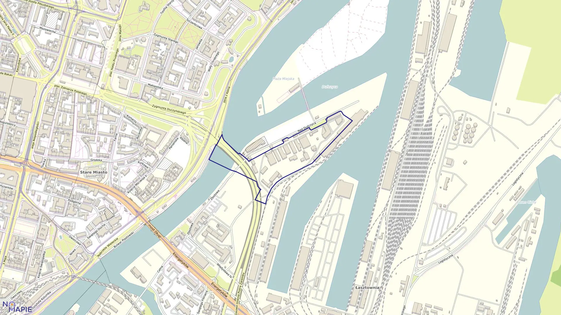 Mapa obrębu Śródmieście 83 w mieście Szczecin