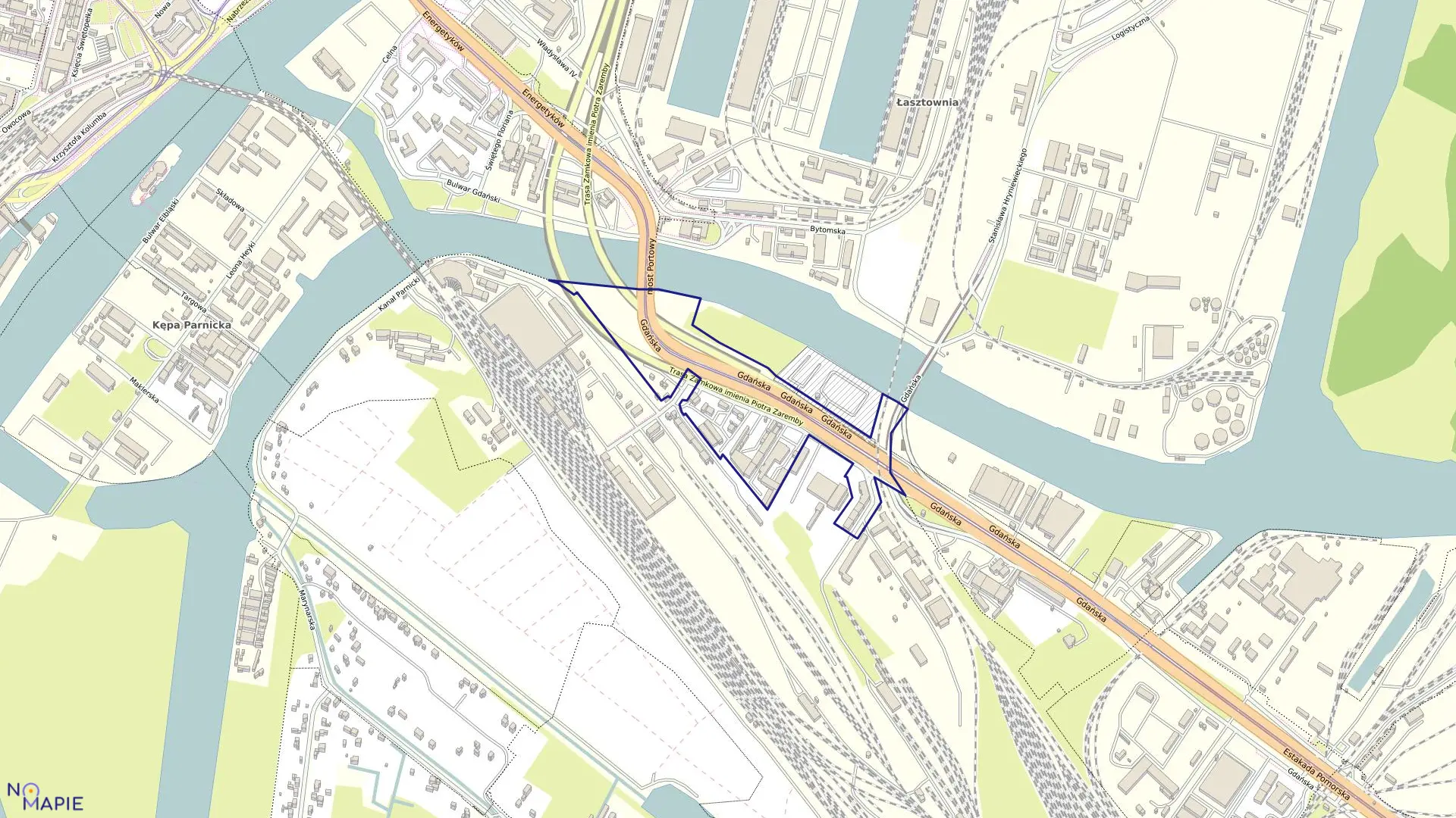 Mapa obrębu Śródmieście 90 w mieście Szczecin