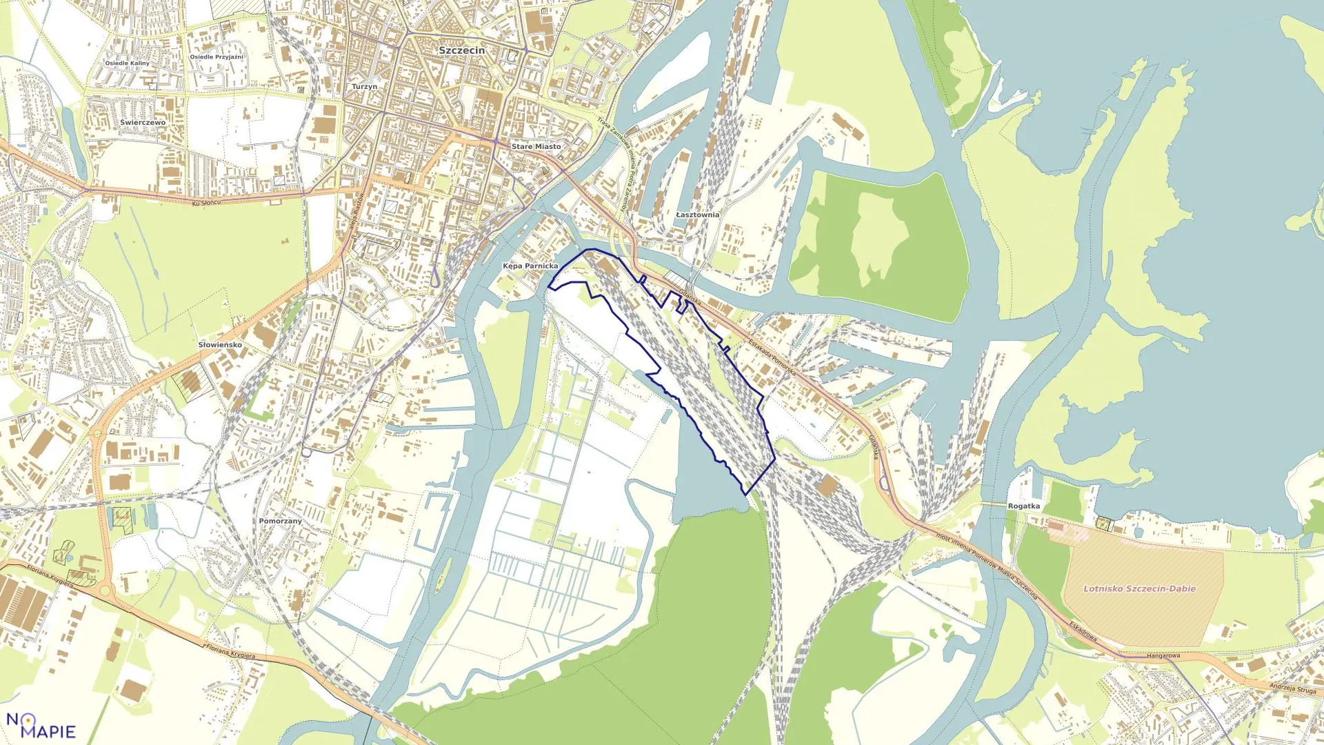 Mapa obrębu Śródmieście 91 w mieście Szczecin