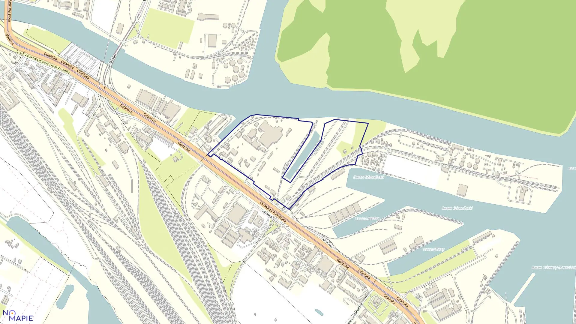 Mapa obrębu Śródmieście 93 w mieście Szczecin