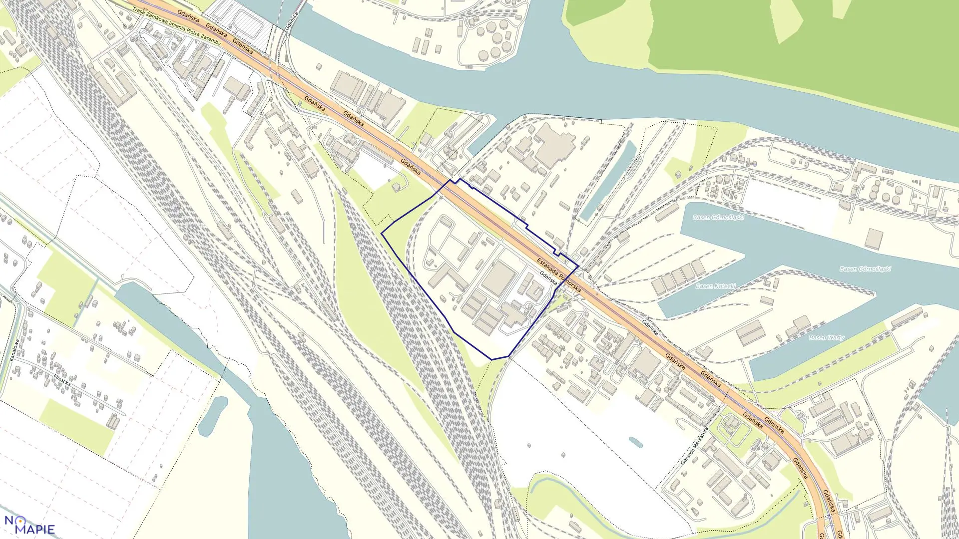 Mapa obrębu Śródmieście 94 w mieście Szczecin